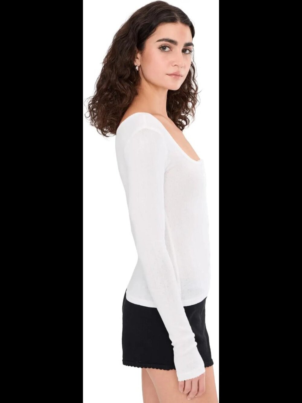 Free People End Game Pointelle Long Sleeve - Sugar Swizzle - Picture 5 of 8